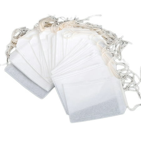 100Pcs Empty Teabags String Heat Seal Filter Paper Herb Loose Tea Bags Perfect for loose tea & (Best Tea For Memory)