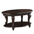 thumbnail image 6 of Oval Wood Coffee Table with 2-Tier Storage Shelf - Espresso Finish, 6 of 9
