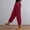 A56 Red, variant on Linen Harem Pants for Women Loose Fit Elastic Waist Trousers Lightweight Cotton Bottoms Tulip Hem Pockets Boho Hippie Yoga Casualwear