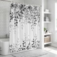 thumbnail image 5 of Grey Shower Curtain Set - 72" x 78" Washable Bathtub Curtain with 12 Hooks, Eucalyptus Leaves Waterproof Fabric Stall Shower Curtains for Bathroom/Bathtub Décor, 5 of 6