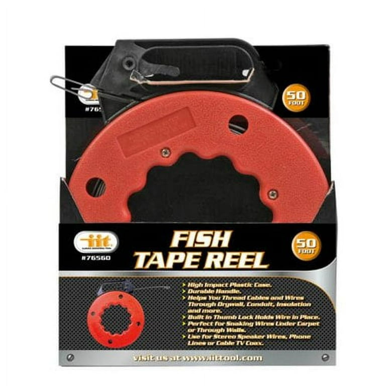 IIT 76560 Electrician Fish Tape Reel 50-Feet High Impact Case for