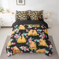thumbnail image 2 of Manfei Cartoon Capybaras Bedding Twin Size,Colorful Flower Daisy Comforter Sets with Sheets,Zoo Animal Bedding Sets Twin Size,Lightweight Bedroom Decorative Reversible,7pcs, 2 of 7