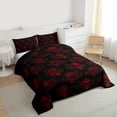 thumbnail image 3 of jejeloiu Gothic Skull Twin Comforter Sets,Red Black Bedding Set For Boys Girls Reversible 2-Piece, 3 of 8