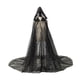 thumbnail image 4 of Capa de tul con capucha para mujer, vestido de novia con cola larga, traje de escenario Negro, 4 of 9