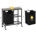 thumbnail image 3 of Oumilen Movable Laundry Hamper with Storage Shelves and Removable Pull Out Bag, Gray, 3 of 7