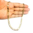 thumbnail image 4 of JewelStop 10k Semi-solid Yellow Gold 6.5 Mm Lite Figaro Necklace 18" Lobster Claw Clasp - 8.09gr., 4 of 5
