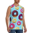 thumbnail image 2 of Pofeuu Donuts Print Men's Muscle T-Shirt, Sleeveless, Muscle Tank, Classic Muscle Tee Top For Men Casual Sleeveless Muscle T-Shirt Trendy Clothes-Medium, 2 of 7