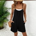 thumbnail image 2 of Kaemgyyd Romper for Women Casual Sleeveless Spaghetti Straps Rompers Fashion Lightweight Wide Leg Shorts Jumpsuit with Pockets, 2 of 6