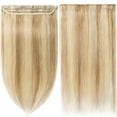 thumbnail image 3 of SEGO Clip in Hair Extensions Human Hair 3/4 Full Head 100% Real Remy Thick Hair Extensions Silky Straight Balayage Blonde Hair Pieces, 3 of 9
