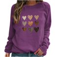 thumbnail image 2 of T-shirt de la Saint-Valentin pour Femmes 2024, Chandails à Col Rond, T-Shirts Décontractés avec Cœur, T-Shirts Graphiques Amples à Manches Longues, Chandails à Enfiler, Hauts Mode pour les Fêtes, T-Shirt, 2 of 6
