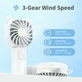 thumbnail image 4 of RUXAN Portable Handheld Mini Fan,USB Rechargeable Small Pocket Fan,500mAh Battery Operated with Adjustable 3 Speeds for Daily,Travel, Outdoors,Hiking., 4 of 12