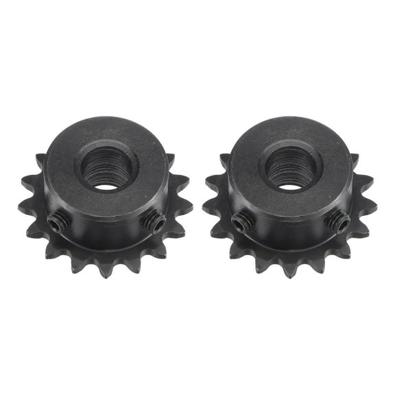 Uxcell #25 Chain Roller Sprocket, 10mm Bore 1/4" Pitch 17 Tooth Single Strand Chain Sprocket with Set Screws 2Pack
