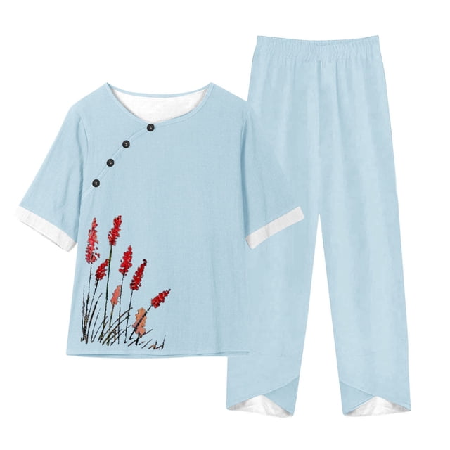 Women's Casual Short Sets Lightw8 Polyester Pants Tracksuit 1 Pc