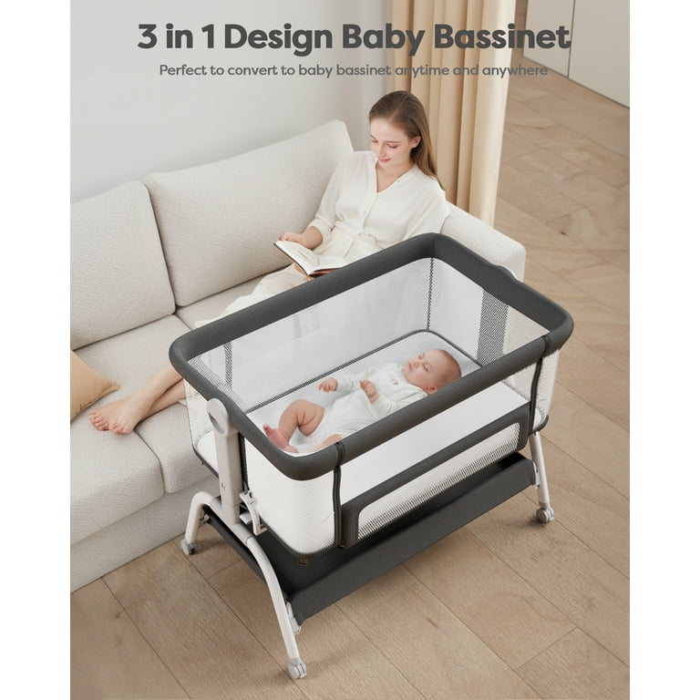 Ubravoo Baby BASSINET グレー折りたたみ式　ベビーベッド Amazon.co.jp: UBRAVOO ベビーベッド 添い寝ベッド 組み立て簡単