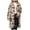 White, variant on Women's Autumn and Winter Single-breasted Ethnic Print Plush Long Coat Jacket, White, Size L