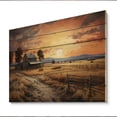 thumbnail image 2 of Designart "Dusk Scenery at the Barn IV" Farmhouse Print on Natural Pine Wood, 2 of 5