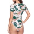 thumbnail image 4 of Naloa Hawaii Palms Women's Short-Sleeved Onesie, One-Piece Swimsuit for Parties, dates, clubs - X-Large, 4 of 9