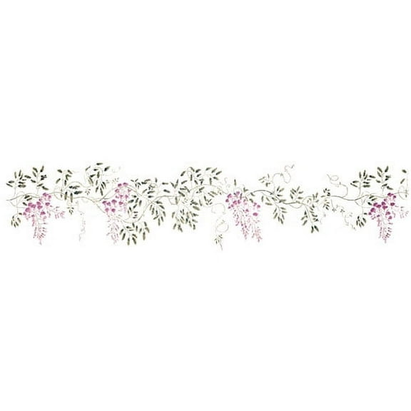 Trailing Wisteria Floral Border Wall Stencil Set - DEE142 by DeeSigns