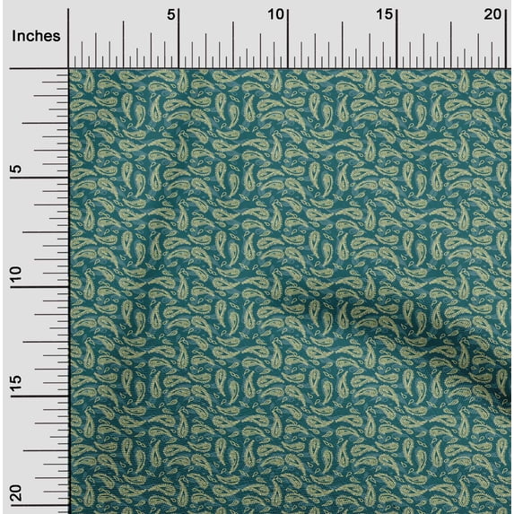 oneOone Organic Cotton Voile Fabric Paisley Block Print Fabric By Yard 42 Inch Wide