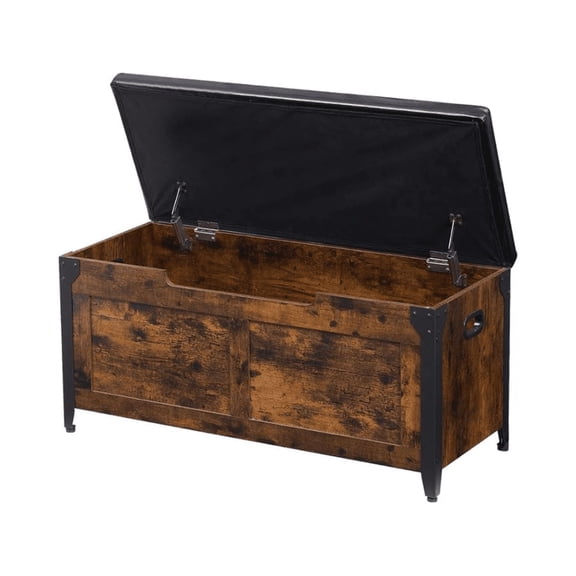 Storage Chest,39.4” Wooden Toy Box,Retro Entry Shoe Cabinet with Flip Cover with 2 Safety Hinges,Sturdy Lift Storage Box for Living Room Bedroom Entrance