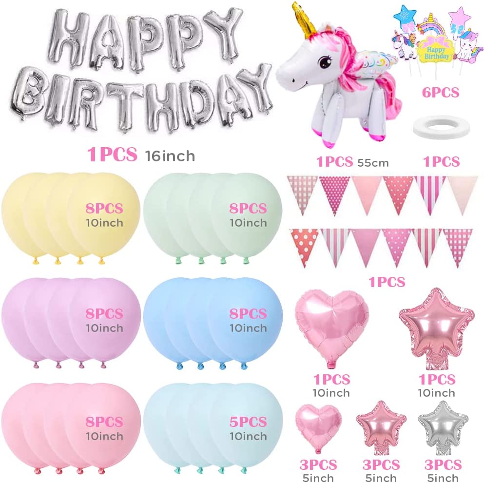 Yansion 65-Piece Unicorn Party Decorations Kit photo 2
