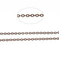 thumbnail image 4 of 1roll Brass Cable Chains Soldered Cadmium Free & Nickel Free & Lead Free with Spool Flat Oval Red Copper 2x1.8x0.2mm about 9.84 Feet(3m)/Roll, 4 of 4
