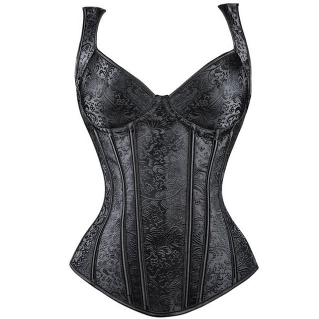 Corsé de brocado de corsé de corte con correa de hombro doble a rayas sexy para mujer Fridja nalpqowj24799