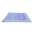 thumbnail image 2 of Ahgly Company Machine Washable Indoor Square Oriental Blue Traditional Area Rugs, 7' Square, 2 of 4