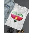 thumbnail image 3 of Suriname Heart Flag Doodle T-Shirt Women -Image by Shutterstock, Female Small, 3 of 4