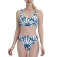thumbnail image 2 of Picia Blue Shells Women's High Waisted Bikini Scoop Neck Swimsuit Two Pieces Bathing Suit-Medium, 2 of 8
