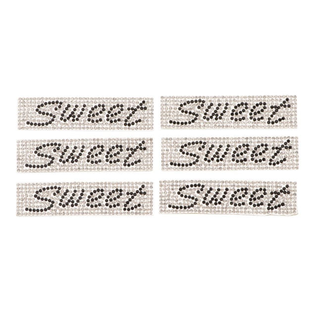 6Pcs Crystal Rhinestone Applique Bril Dress Bag SWEET Pches Insignias Sunnimix Parche de diamantes de imitación de cristal