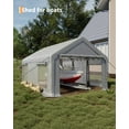 thumbnail image 3 of Luku 13x20 Ft Carport with 8 Sandbags, Car Port with 220g PE Tarp, 2 Roll-Up Doors, and 4 Windows, for Full-Size Pickups, Bass Boats, Tractors, and SUVs, 3 of 8