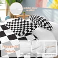thumbnail image 2 of 3 Piece Simple Black White Checkered Duvet Cover Set Full Size, Microfiber Comforter/Quilt Cover with Corner Ties and 2 Pillowcases, Lattice Buffalo Plaid All Season Soft Bedding with Zipper Closure, 2 of 8