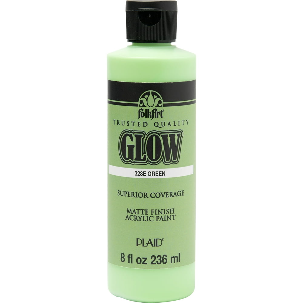 FolkArt 323E GlowintheDark Acrylic Craft Paint, Matte, Green, 8 fl oz