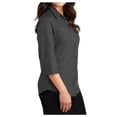 thumbnail image 3 of Yellow Rooster Women's Ladies 3/4-Sleeve Carefree Poplin Shirt Graphite L, 3 of 5