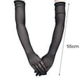 thumbnail image 5 of HEVIRGO 1 Pair Gloves Thin Mesh See-through Stage Performance Pole Dancing Full Fingers Breathable Soft Anti-slip Solid Color Bride Wedding Gloves, 5 of 7