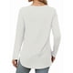thumbnail image 4 of Camisa de Larga con Cuello Redondo para Mujer, Básica, Holgada, Informal Lechoso L, 4 of 5