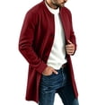 thumbnail image 7 of Abomasnow Men's Mid-Length Trench Coats Slim Fit Single Breasted High Neck Overcoat Winter Warm Windbreaker Jackets, 7 of 7