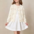 thumbnail image 4 of Busydd Girls Knit Cardigan Sweater 0-6 Years Trendy Comfy Button Down Round Neck Cardigans Casual Long Sleeve Open Front Outerwear 2-3 Years, 4 of 9