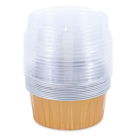 

10 Sets 125ml Bakery Wedding Supplies Pudding Cup Birthday Party Aluminum Foil Baking Cups Cake Tools Cupcake Cup with Lids Cake Pan GOLD