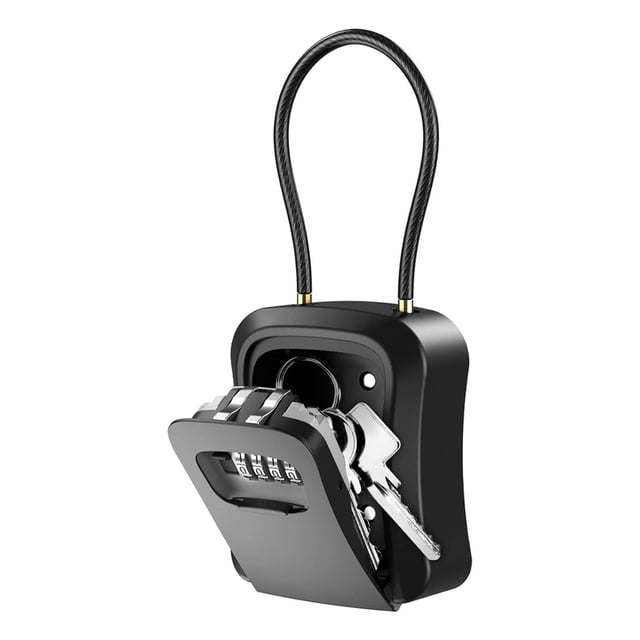 Key Lock Box for Outside 4 Digit Code Security Safe Box for House Keys Spare Keys Storage ,Easy to Install
