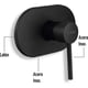 thumbnail image 4 of Mezcladora Monomando para Regadera Negro Mate (Diseño Ovalado) Meer MZR-008M, 4 of 6
