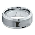 thumbnail image 2 of Tungsten Minnesota North Star State Band Ring 8mm Men Women Comfort Fit Gray Step Bevel Edge Brushed Polished, 2 of 4