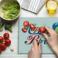 thumbnail image 3 of Birthday Cutting Board, Modern Colorful Writing Balloons with Stars Romantic Celebration, Decorative Tempered Glass Cutting and Serving Board, Large Size, Multicolor, by Ambesonne, 3 of 5