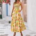 thumbnail image 3 of SAATLERI Dresses for Women Casual Spring Maxi Dress Sleeveless Floral Pleated Ruffle Flowy Long Dresses for Women, 3 of 4