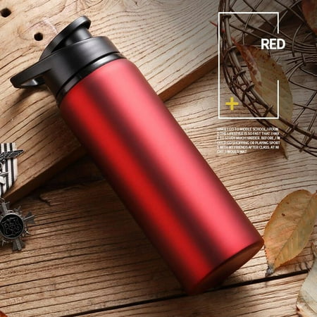 

NIUREDLTD Portable Stainless Steel Sports Bottle Straight Drink Bicycle Travel Cold Kettle