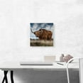 thumbnail image 2 of ARTCANVAS Long Hair Bull Home Decor Square Canvas Art Print - Size: 12" x 12" (1.50" Deep), 2 of 9