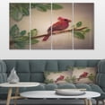thumbnail image 1 of Impression sur Toile en Papier Rouge de Cardinal Bird - Art Floral, 1 of 4