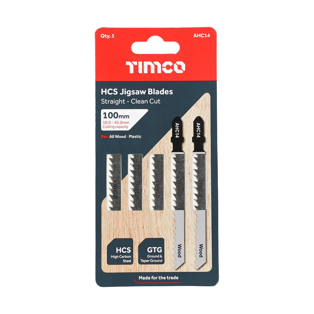 Timco - Jigsaw Blades - Wood Cutting - HCS Blades (Size T101D - 5 Pieces)