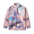 thumbnail image 4 of Uorisanigo Girls Oversized Sweatshirts Cherry Blossom Dragon Long Sleeve Half Zip Pullover Sweatshirt Lightweight Athletic Pullover Tops Half Zip Mock Neck Hoodies Jackets Trendy Clothes, 4 of 7